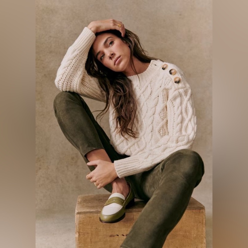 Sezane James Jumper Ecru - Size M 100% Merino wool